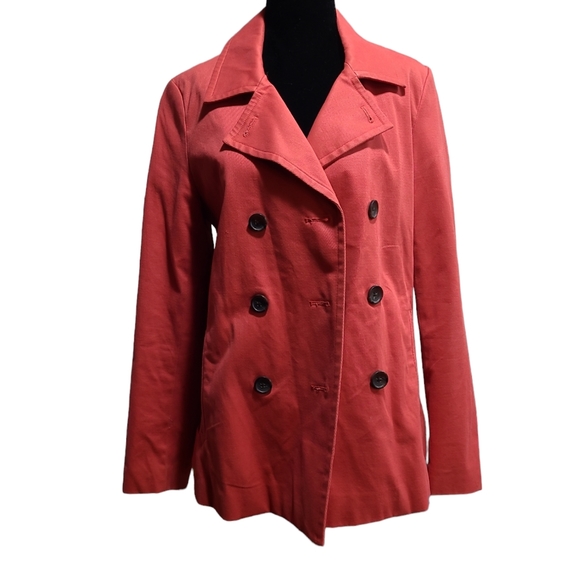 Banana Republic Factory Jackets & Blazers - Banana Republic Women's Size Small Pink Cotton Double Breasted Lined Trench Coat